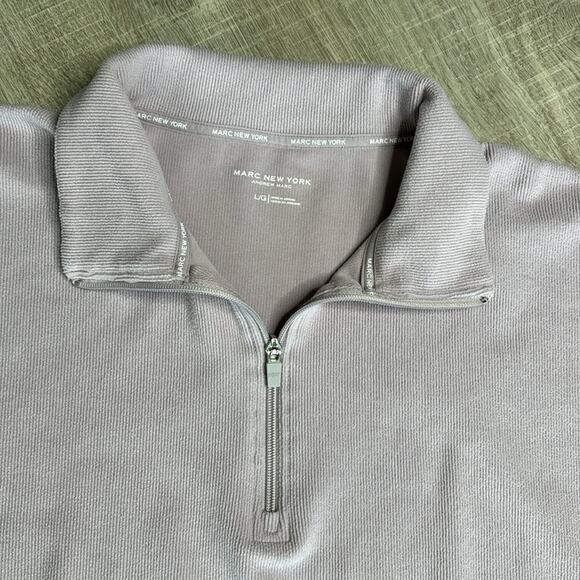 MARC NEW YORK ANDREW MARC Lavender Long Sleeve Collared 1/4 Zip Shirt Women’s - Picture 3 of 7